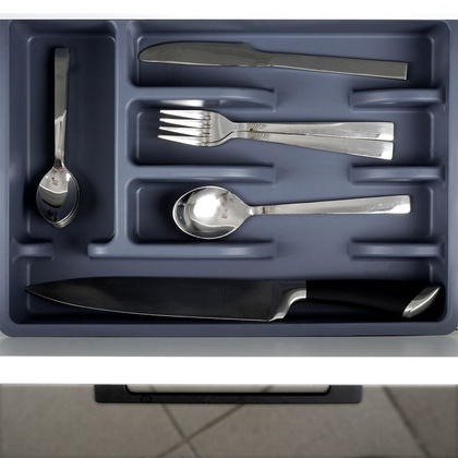 Organizer na sztućce przybory wkład do szuflady szary 5 przegródek 36x25,5x5,5 cm
