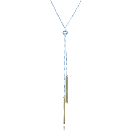 MINET Srebrny dwukolorowy naszyjnik z ściąganym zapięciem