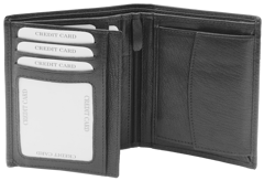 Portfel męski skórzany KEMER 37705201 Czarny - min. zamówienie 20 / 50 / 100 szt.