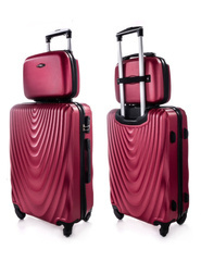 Średnia walizka PELLUCCI RGL 663 M + KUFEREK Bordowa