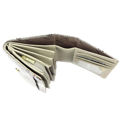 Portfel damski skórzany PELLUCCI SN-112 popiel + róż