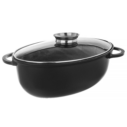 Brytfanna granitowa / garnek z pokrywką szklaną 8 l GRANDE