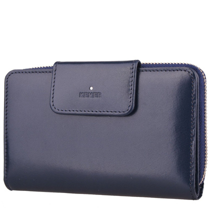 Portfel damski skórzany KEMER D58 Granatowy - min. zamówienie 20 / 50 / 100 szt.