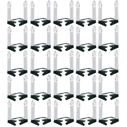 LAMPKI CHOINKOWE ŁAŃCUCH ŚWIETLNY ŚWIECZKI 50 LED CIEPŁY BIAŁY