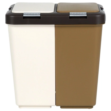 Kosz do segregacji śmieci z pokrywą na odpady 2x10 l