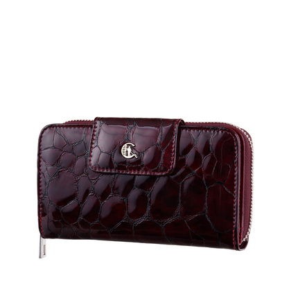 Damski portfel Canaletto z bordowej lakierowanej skóry – Luksus, Styl i Bezpieczeństwo w Jednym PD2006s78 RFID