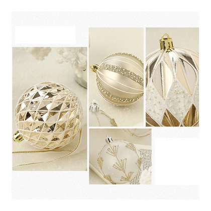 Komplet bombek bożonarodzeniowych 16sztuk w opakowaniu średnica 8cm złote BSN43