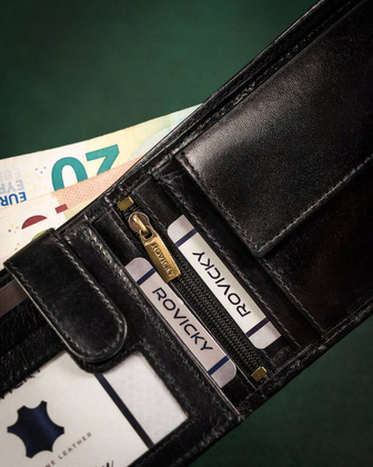 Elegancki skorzany portfel meski bez zapiecia zewnetrznego