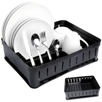 Suszarka na naczynia ociekacz do naczyń czarny loft 39,8x31x12 cm