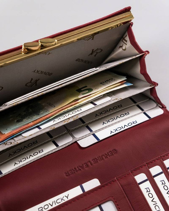 Duży portfel damski ze skóry lakierowanej na zatrzask