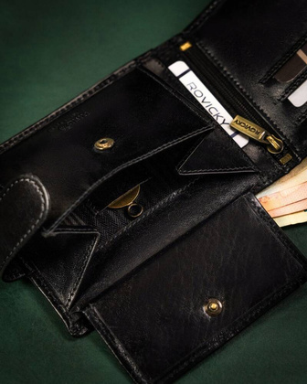 Skorzany portfel meski z systemem RFID