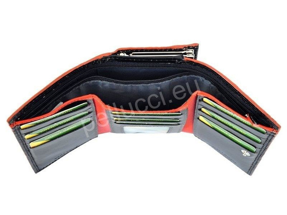 Portfel damski skórzany PELLUCCI Polo Club 8 PL10 Czerwony