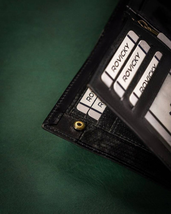 Duzy skorzany portfel meski na zatrzask