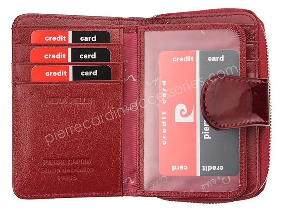 Portfel damski skórzany PIERRE CARDIN 02 LEAF 115 Niebieski