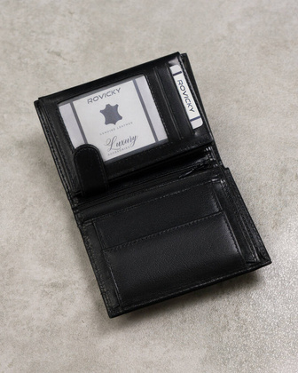 Skorzany portfel na karty i ochrona RFID Protect