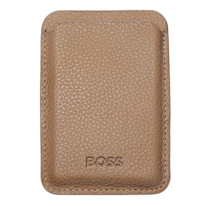 Magnetyczne etui na karty do smartfona Hugo Boss Magnet Mobile Classic Grained Camel