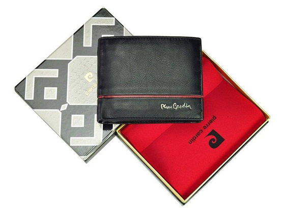 Portfel męski skórzany PIERRE CARDIN SAHARA TILAK15 325 Czarny / Niebieski
