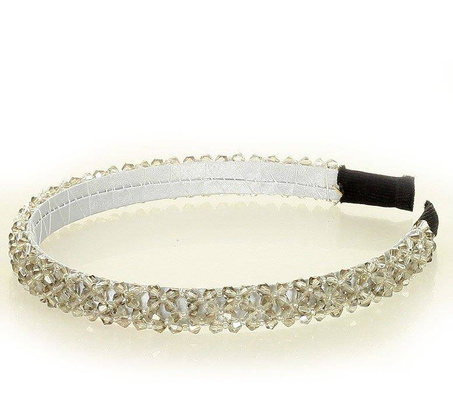 Stylowa opaska na włosy kamienie tiara srebrny MAZZINI - min. zamówienie 20 / 50 / 100 szt.