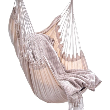 Hamak brazylijski fotel wiszący podwieszany huśtawka bujak krzesło brazylijskie beżowy