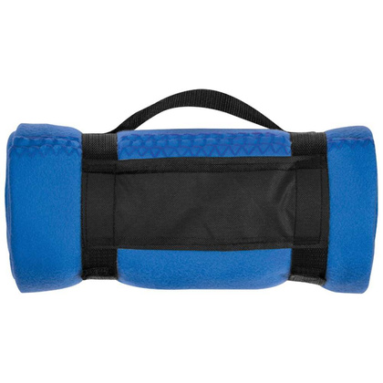 Koc polarowy z paskiem, niebieski