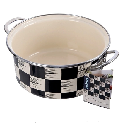 Garnek emaliowany SZACHOWNICA 22 cm, 3 l