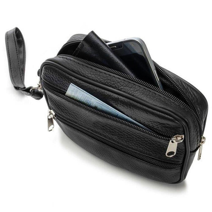 Saszetka skórzana KEMER SOLIER ML25 Czarna - min. zamówienie 20 / 50 / 100 szt.