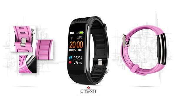 Smartband Giewont GW200-4 + Dodatkowy pasek różowy