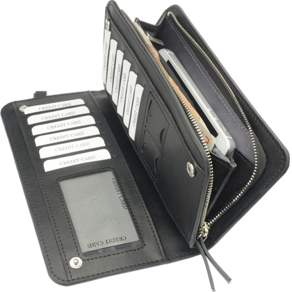 Portfel damski skórzany KEMER 36508501 Czarny - min. zamówienie 20 / 50 / 100 szt.