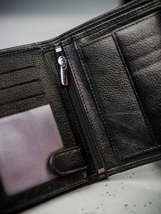 CZARNY SKÓRZANY PORTFEL MĘSKI DUŻY PIONOWY SKÓRA