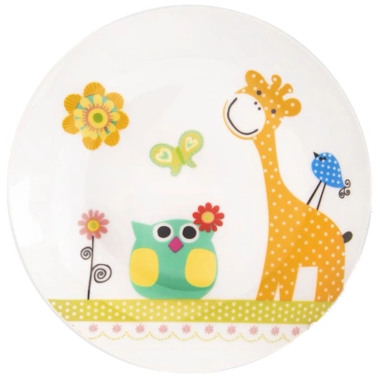 Zestaw śniadaniowy obiadowy talerz miska kubek dla dzieci dziecka komplet 3 elementy