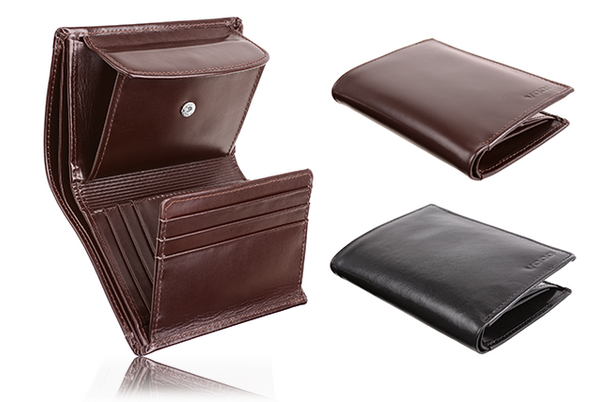 Portfel ze skóry męski KEMER VOOC PPM5 Czarny