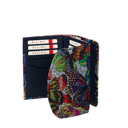 Portfel skórzany damski w motyle kolorowy RFID BajuBaj PD1202cs13 RFID