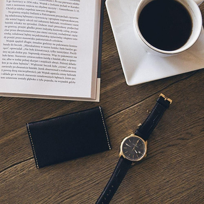 Etui na karty KEMER SOLIER SW19 Czarne Vintage - min. zamówienie 20 / 50 / 100 szt.