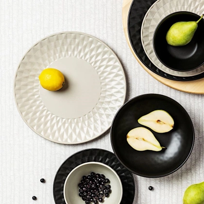 Talerz ceramiczny szary deserowy płytki SOHO CLASSIC 20 cm