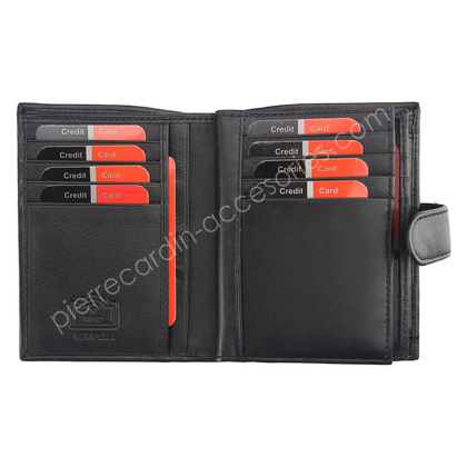 Portfel męski skórzany PIERRE CARDIN CB TILAK26 331A RFID Czarno czerwony