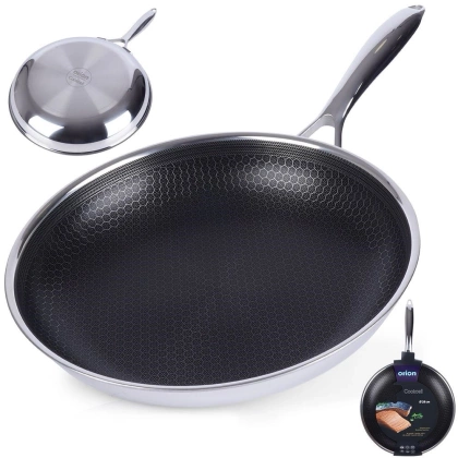 Patelnia stalowa nieprzywierająca premium COOKCELL HYBRYD 28 cm