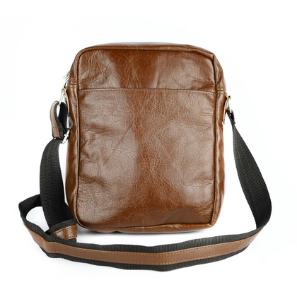 T-08 Listonoszka męska duża-gnieciony koniak KEMER