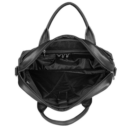 Skórzana torba męska na ramię laptopa 15,6" czarna - Pavone Nero Palermo 2492 BL