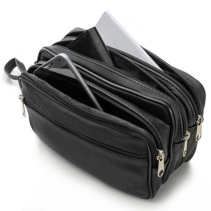 Saszetka skórzana KEMER SOLIER ML24 Czarna - min. zamówienie 20 / 50 / 100 szt.