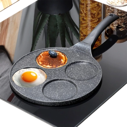 Patelnia do jajek granitowa 4 otwory BLACK LINE 26 cm