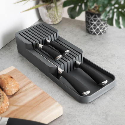 Organizer wkład do szuflady na noże kuchenne szary 39x14,5x7,5 cm