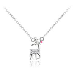 MINET Świąteczny srebrny naszyjnik REINDEER