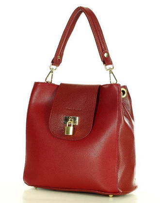 Elegancka torebka na ramię skóra naturalna vera pelle a tracolla - MARCO MAZZINI bordowy - min. zamówienie 20 / 50 / 100 szt.