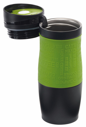 Kubek termiczny GOLDEN DREAM, czarny, jasnozielony