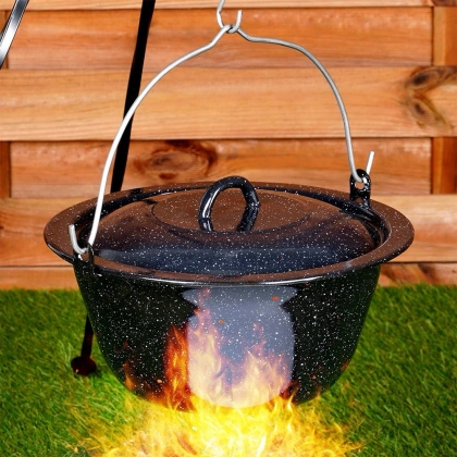 Kociołek emaliowany garnek wiszący węgierski 7,5 l