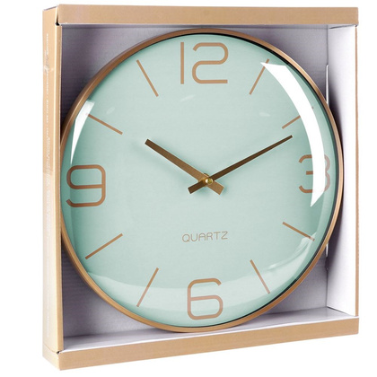 Zegar ścienny złoty miętowy 30 cm