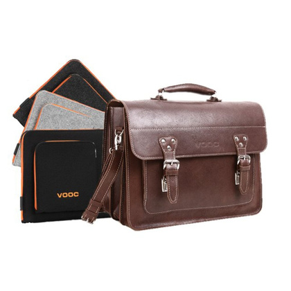 PROMO SET KEMER VOOC Duża torba TC8 Brązowa + Etui na laptop EPD1 Szare