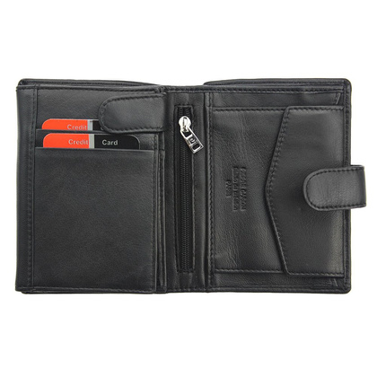 Portfel męski skórzany PIERRE CARDIN TILAK37 326A RFID Czarno Czerwony