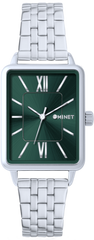 MINET Zielony damski zegarek SIENA ze srebrna stalową bransoletką