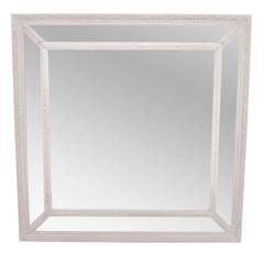 Lustro kwadratowe w przecieranej zdobionej ramie